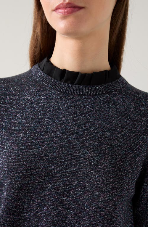 Shop Lk Bennett Mary Pleat Detail Metallic Sweater In Black