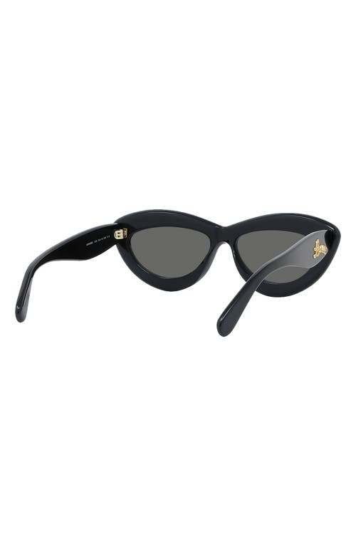 Shop Loewe Curvy 54mm Cat Eye Sunglasses In Shiny Black/smoke