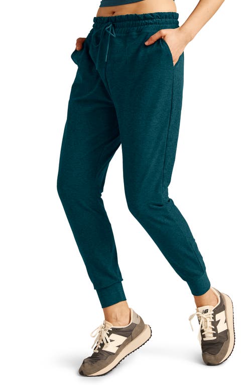 Shop Beyond Yoga Commuter Space Dye Midi Joggers In Majestic Blue Heather