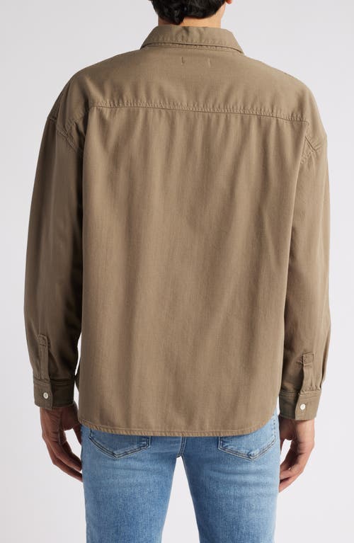 Frame Relaxed Fit Denim Button-up Shirt In Taupe