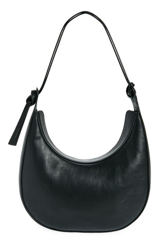 Shop Reformation Medium Rosetta Shoulder Bag In Black Leather