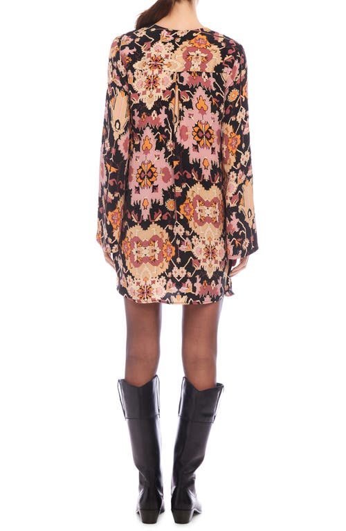 Shop Fifteen Twenty Layne Print Long Sleeve Minidress In Black Print