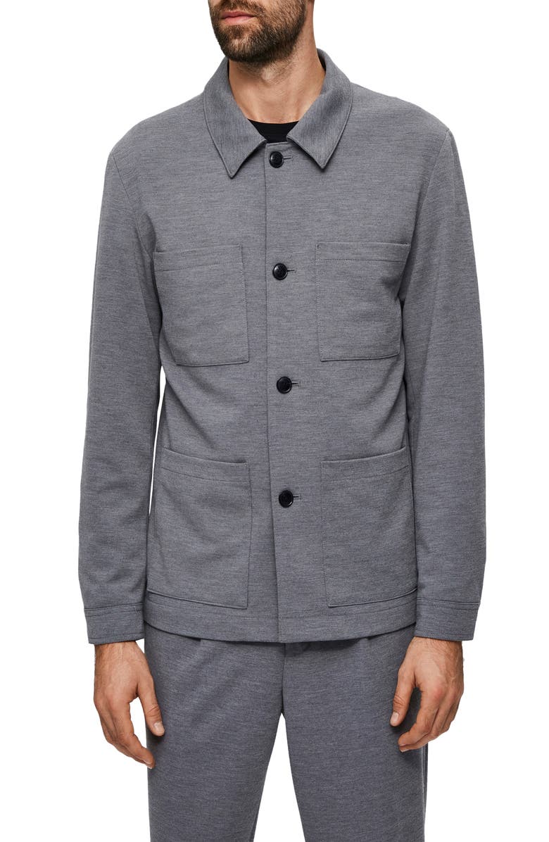 SELECTED HOMME Jim Flex Hybrid Jersey Blazer Jacket, Main, color, LIGHT GREY MELANGE
