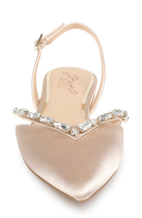 Shop Jewel Badgley Mischka Camden Pointed Toe Slingback Flat In Champagne