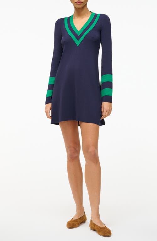 STAUD Sunshine Contrast Detail Long Sleeve Minidress at Nordstrom,