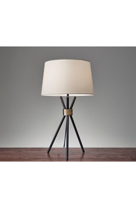 Shop Adesso Lighting Benson Table Lamp In Black With Antique Brass