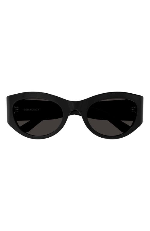 Balenciaga 54mm Oval Sunglasses in Black at Nordstrom