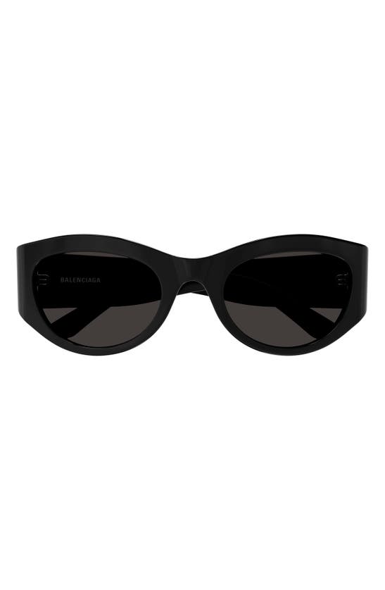 Balenciaga 54mm Oval Sunglasses In Black
