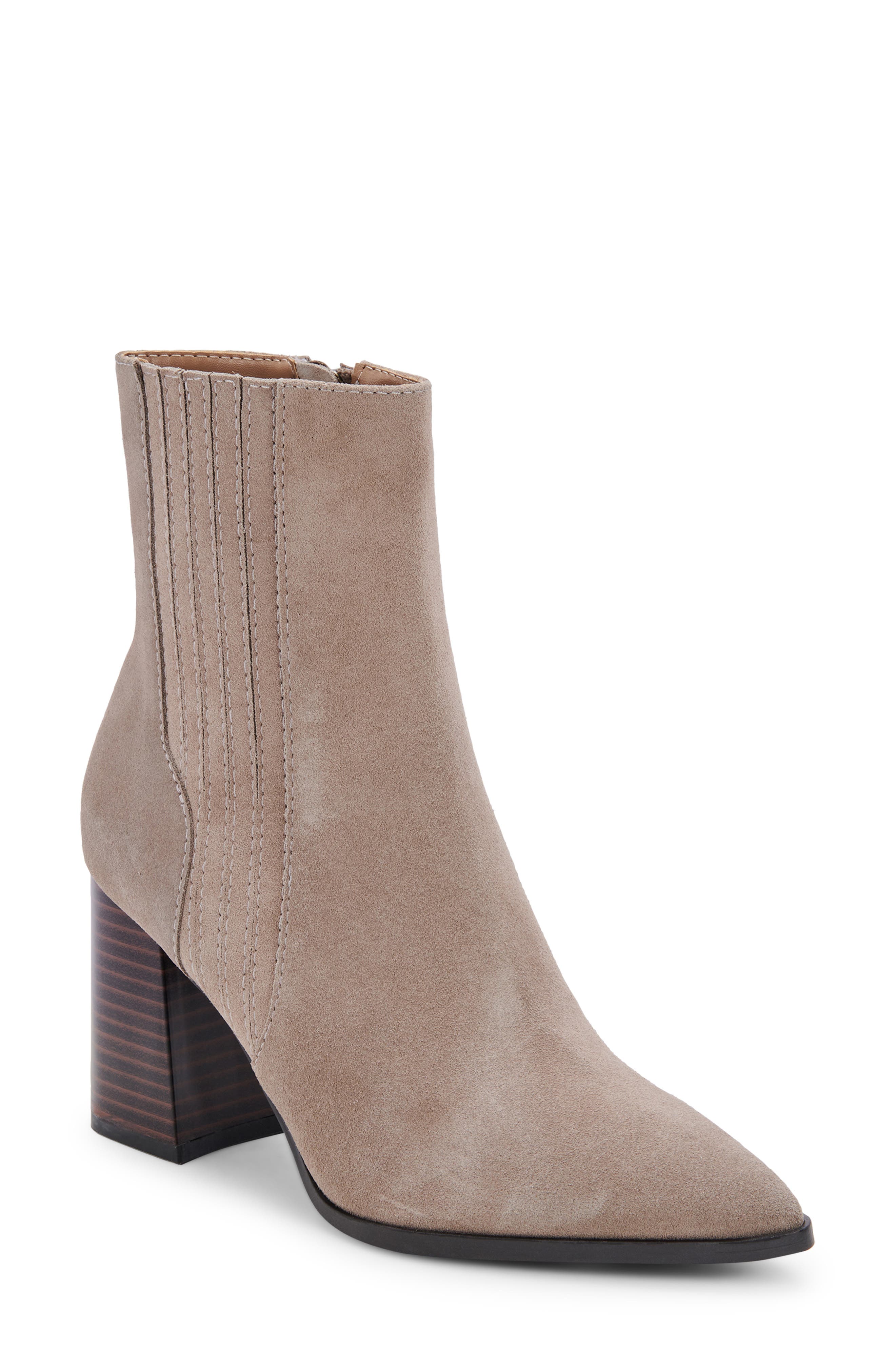 blondo grey suede bootie