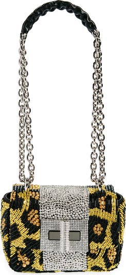 Mini Natalia Leopard Sequin Shoulder Bag