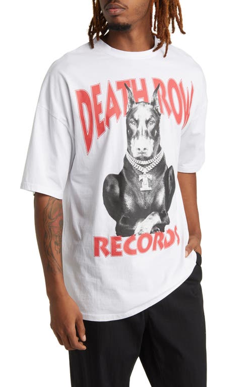 Doberman Chain Cotton Graphic T-Shirt in White