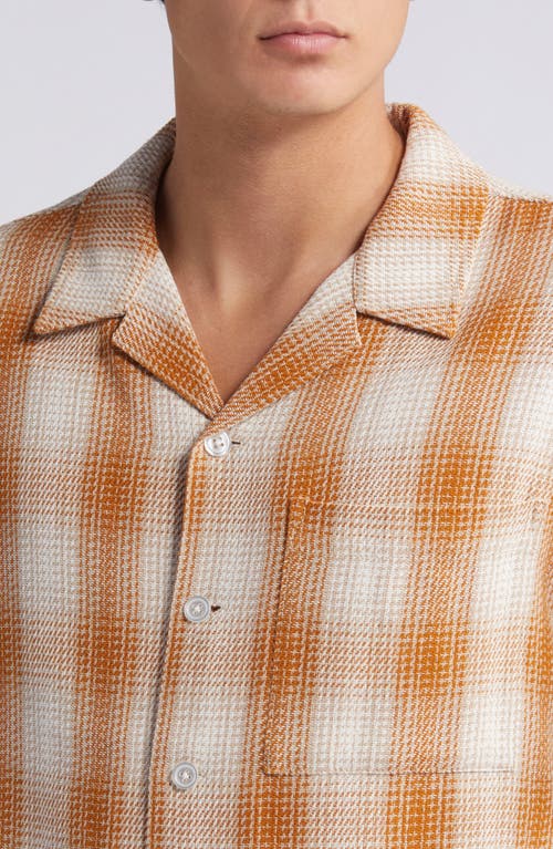 Shop Frame Baja Plaid Short Sleeve Cotton Button-up Shirt In Rust