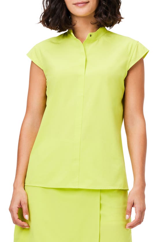 Nz Active By Nic+zoe Tech Stretch Quarter Snap Shirt In Tennis Ball