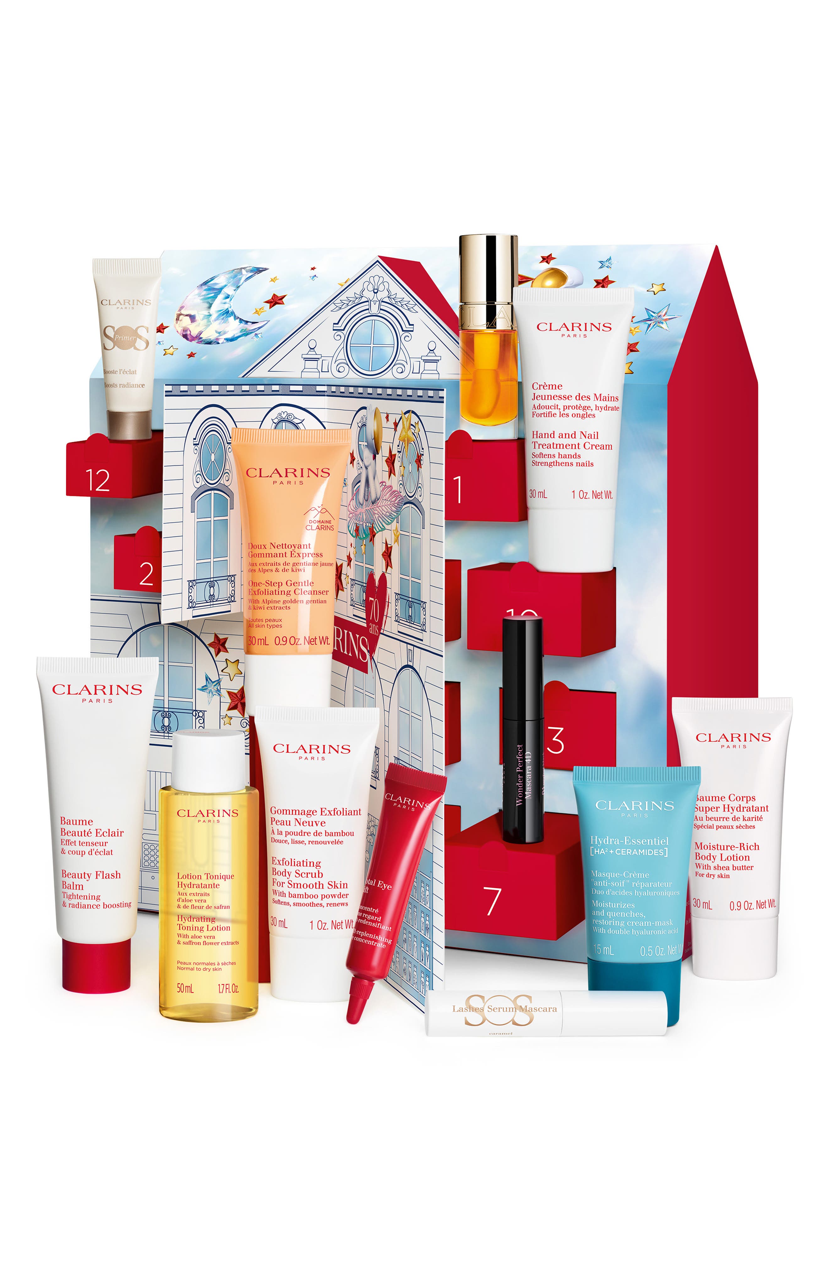 Clarins 12 Day Holiday Calendar Gift Set $216 Value 