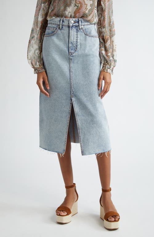 Veronica Beard Victoria Denim Midi Skirt Silverwood Spark at Nordstrom,