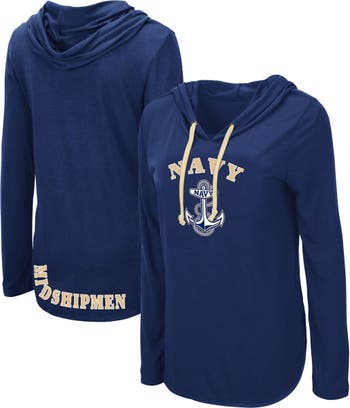 Antigua Women's Navy and Gold St. Louis Blues Amaze Lace-Up Hoodie Long  Sleeve T-shirt