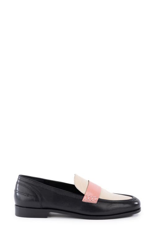 Shop Seychelles Sooner Or Later Loafer In Black/pink Leather