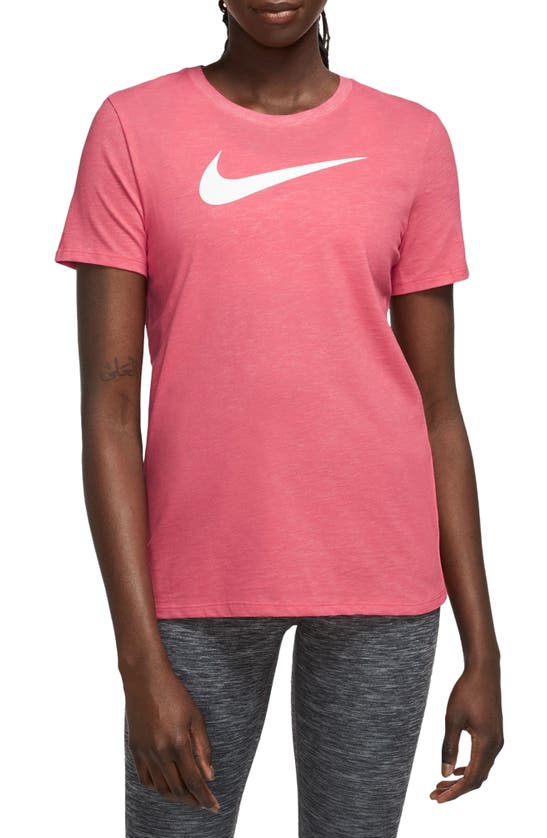 Shop Nike Dri-fit Swoosh T-shirt In Light Fusion Red/ Pure