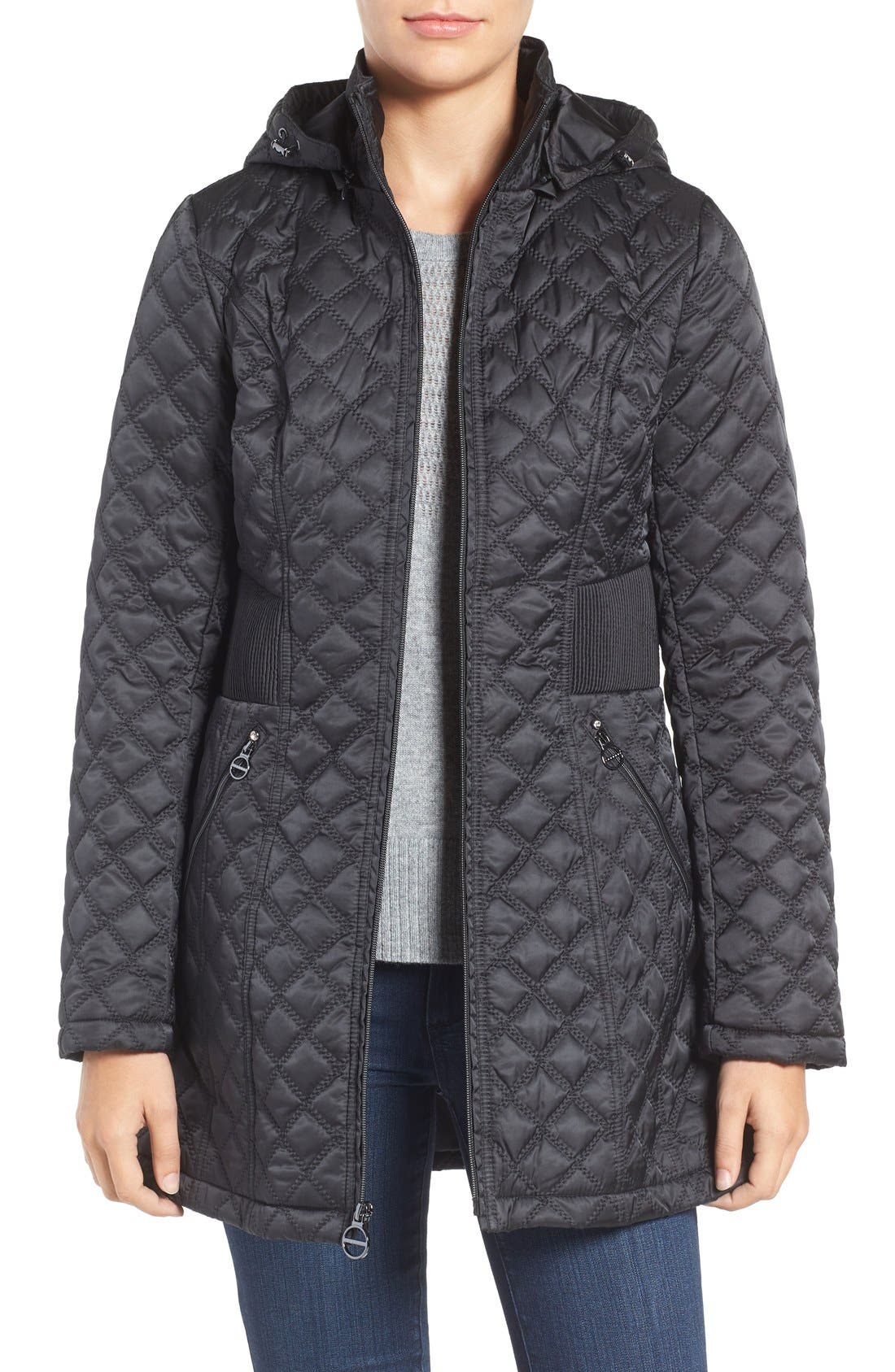 Laundry by Shelli Segal Quilted Hooded Coat (Regular & Petite) Nordstrom