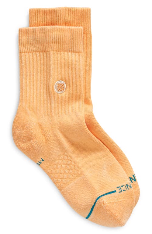 Stance Icon Washed Quarter Socks in Peach at Nordstrom, Size Large
