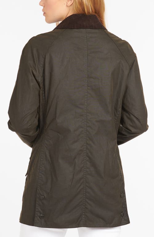 Shop Barbour Classic Beadnell Coated Canvas Utility Jacket In Olive