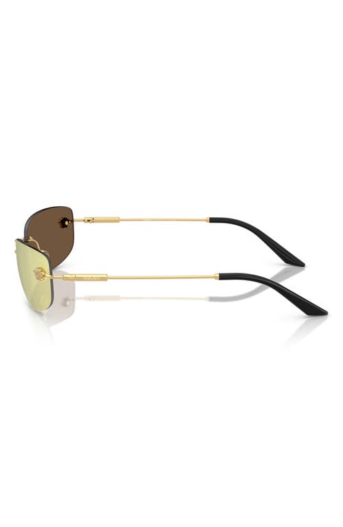 Versace 60mm Rectangle Sunglasses In Gold