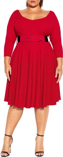 City chic fit and flare outlet dress