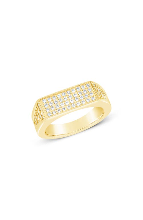 Sterling Forever Noreen Pavé Signet Ring in Gold