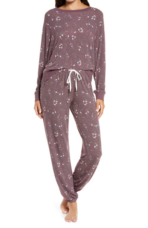 Star Seeker Brushed Jersey Pajamas in Wild Berry Floral