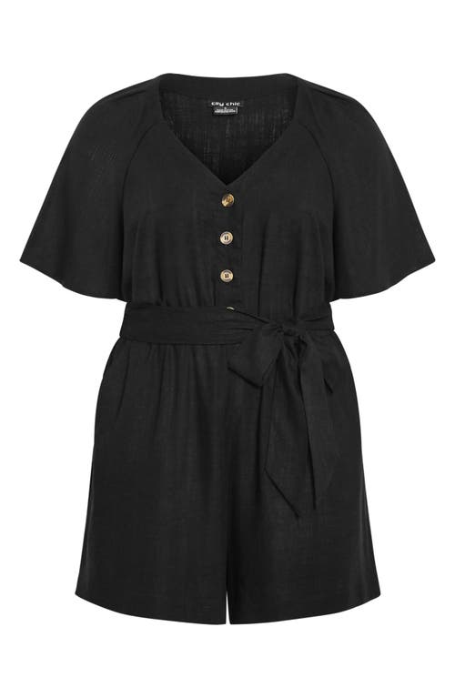 Shop City Chic Brielle Belted Romper In Black