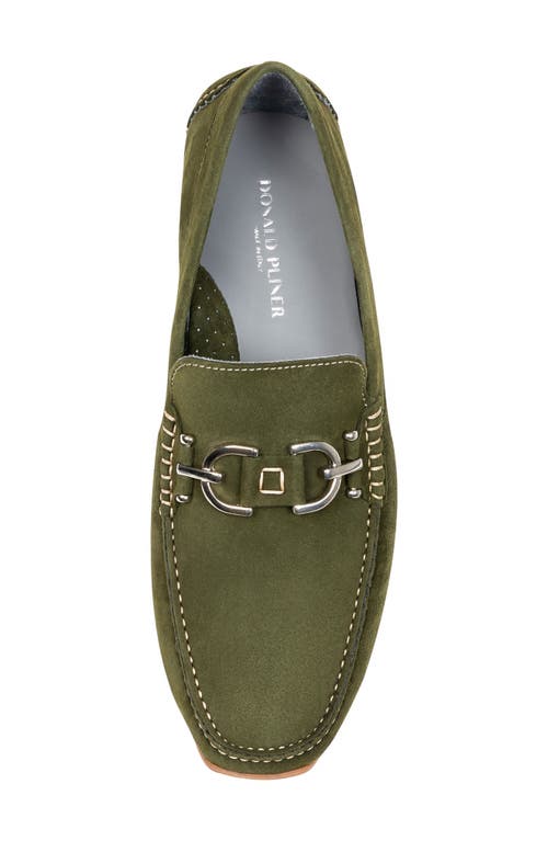 Shop Donald Pliner Moc Toe Driving Loafer In Military Green