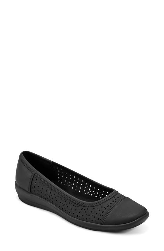 Shop Easy Spirit Luciana Perforated Flat In Black