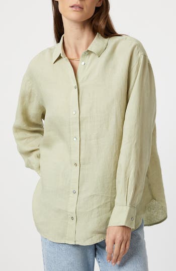 MAVI JEANS MAVI JEANS LINEN BUTTON-UP SHIRT 