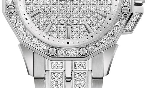 Bulova Crystal Octava Womens Crystal Accent Silver Tone Stainless Steel Bracelet Watch 96l305 In Silver