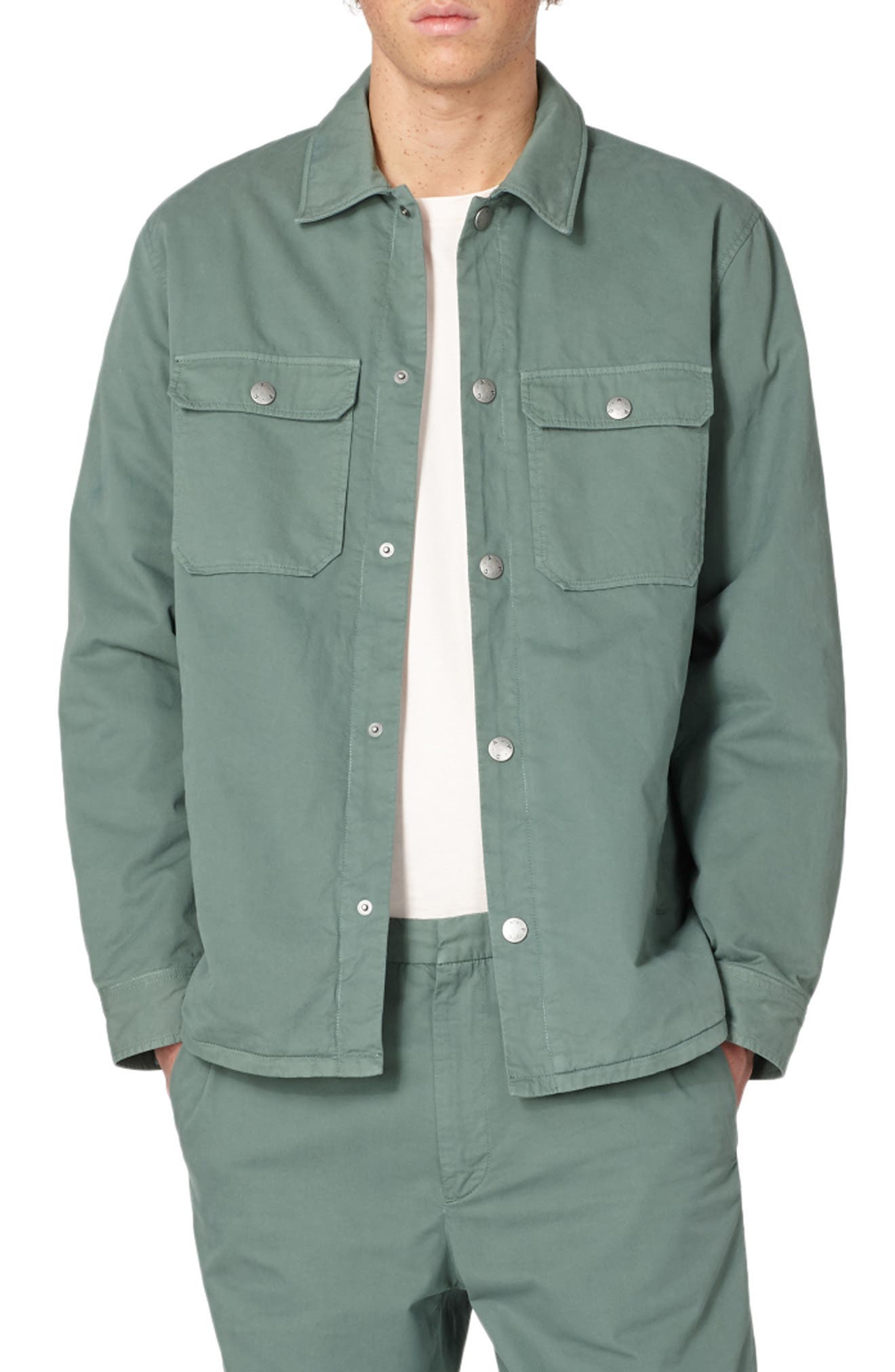 green shirt jacket