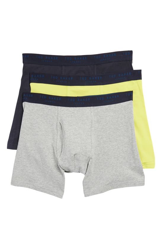 Ted Baker Cotton Stretch Boxer Briefs In Navy/ Sulphsp/ Lg