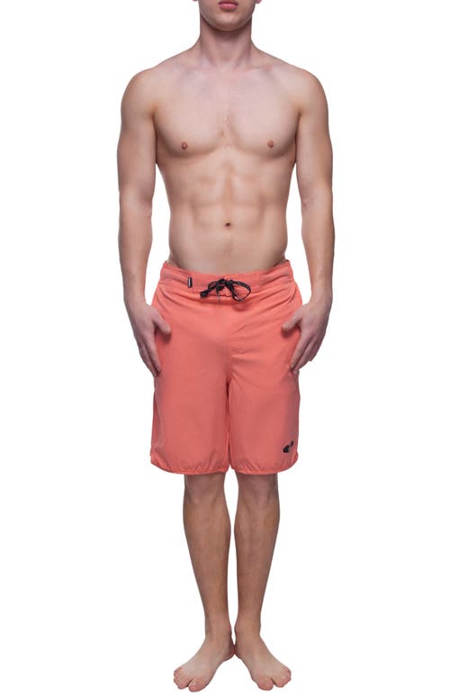Rokka&rolla Quick-dry Stretch Swim Trunks With Adjustable Waistband In Peach