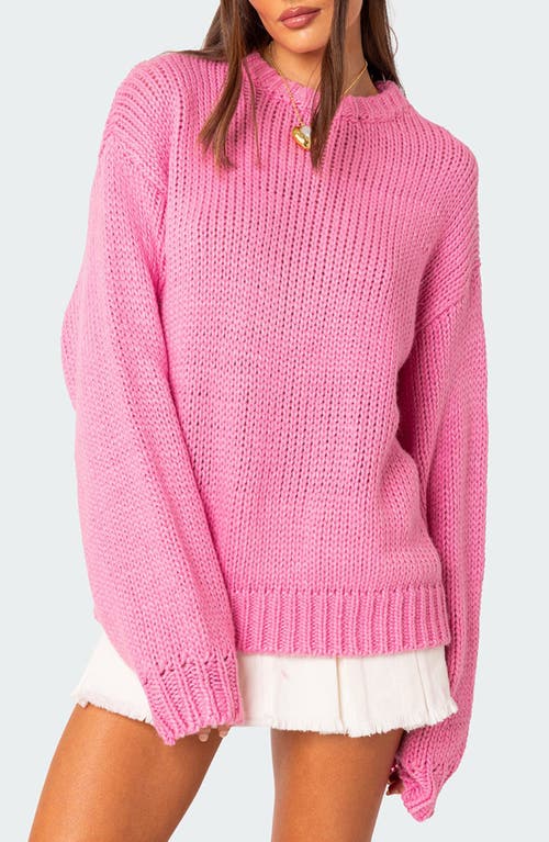 EDIKTED Aiden Oversize Chunky Sweater in Pink at Nordstrom, Size X-Small