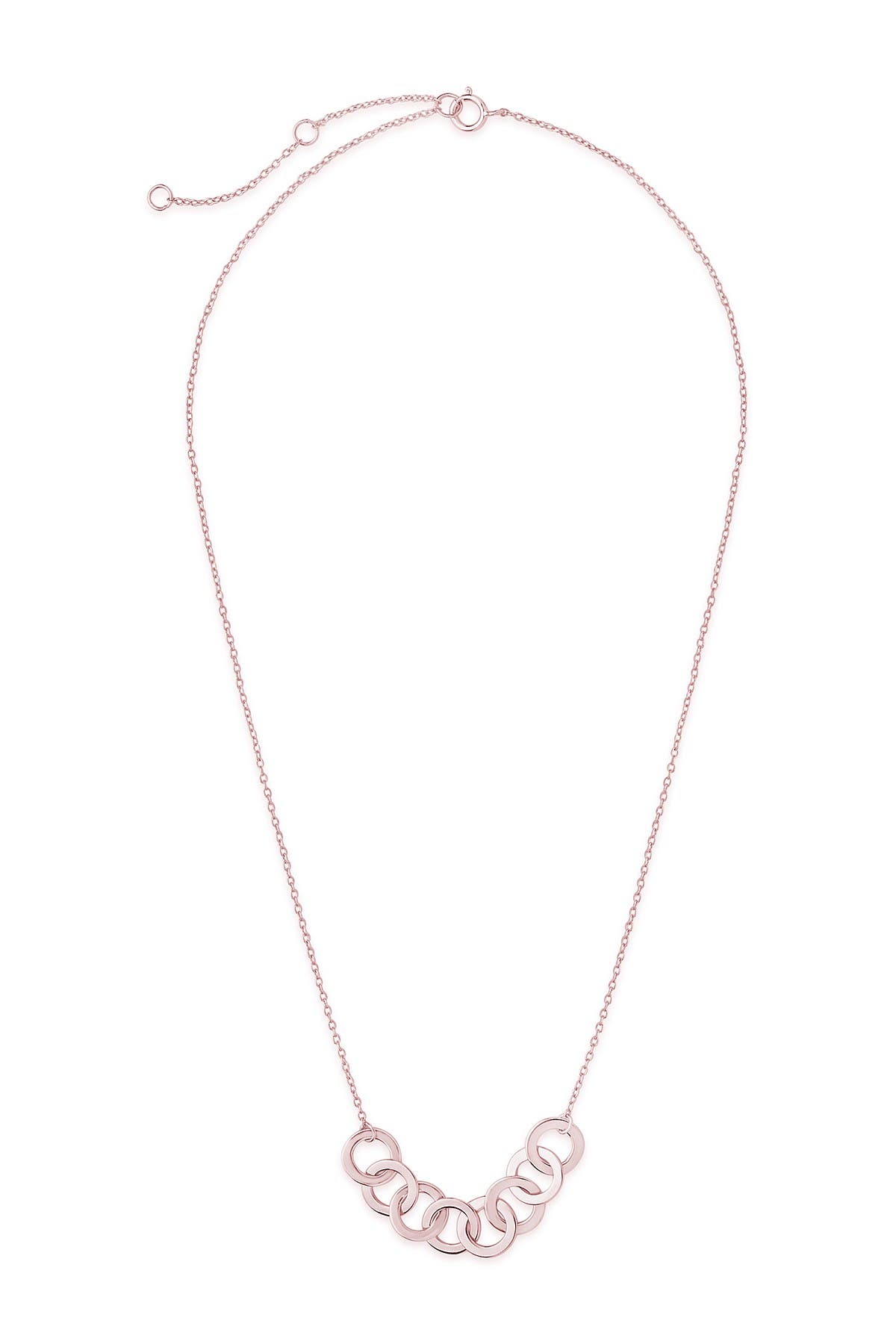 silver linked circle necklace