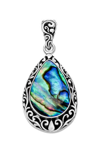 Samuel B. Sterling Silver Shell Teardrop Pendant In Blue/green