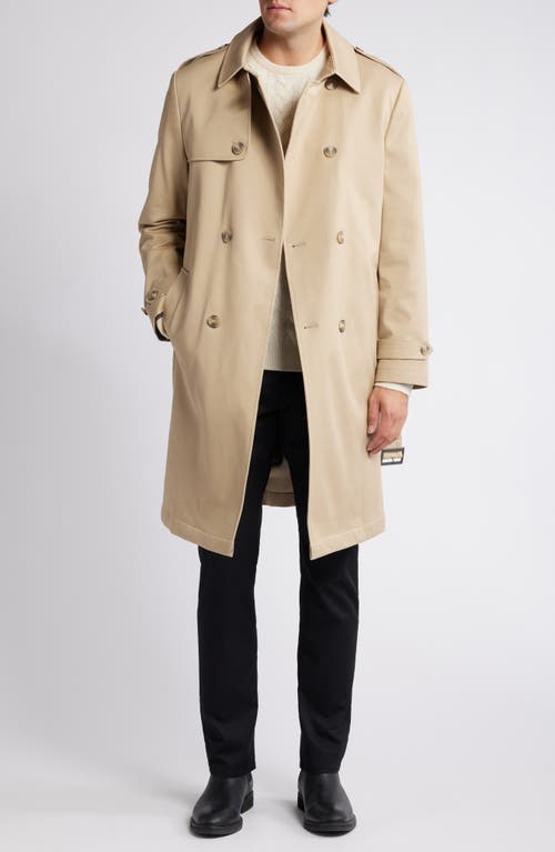 Hart Schaffner Marx Bridgeport Water Resistant Double Breasted Trench Coat In Tan