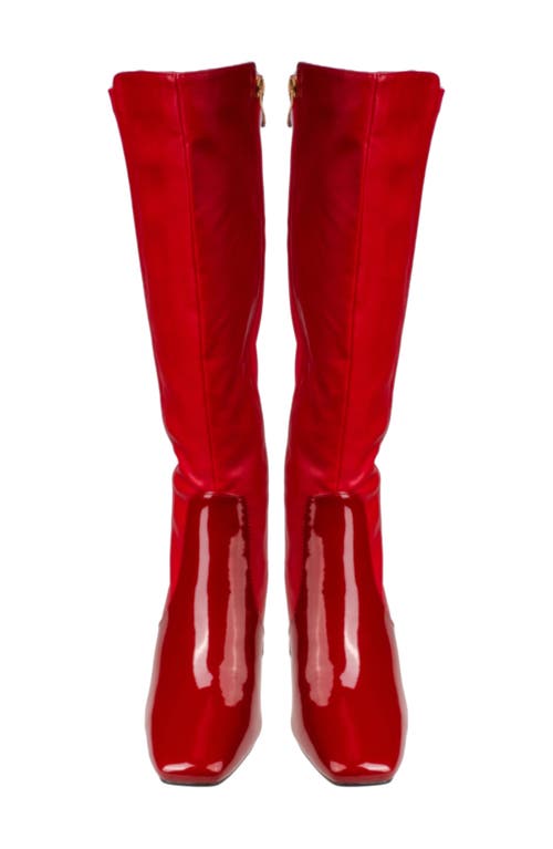 Ninety Union Lexington Knee High Boot In Red