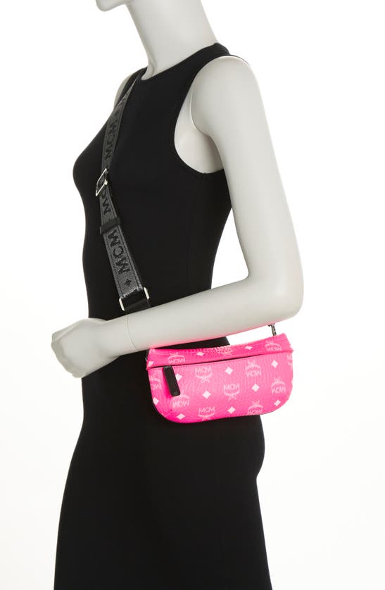 Mcm Mini Aren Visetos Crossbody Bag In Neon Pink ModeSens