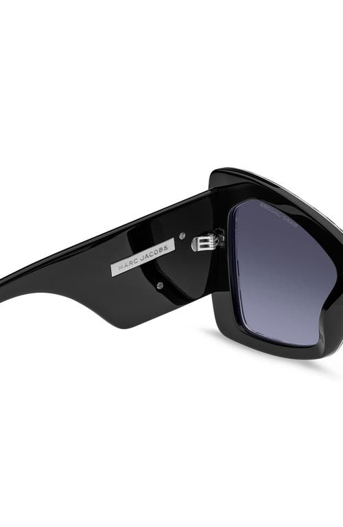 Marc Jacobs 52mm Gradient Butterfly Sunglasses In Black White/grey Azure