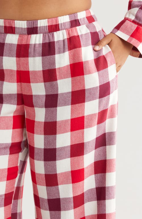 Shop Nordstrom Plaid Cotton Blend Flannel Pajamas In Red Multicheck