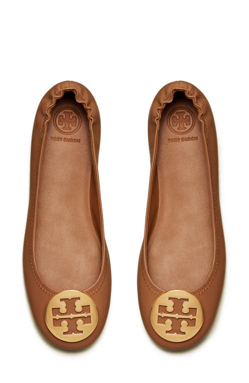 Shop Tory Burch Minnie Travel Ballet Flat In Royal Tan/gold