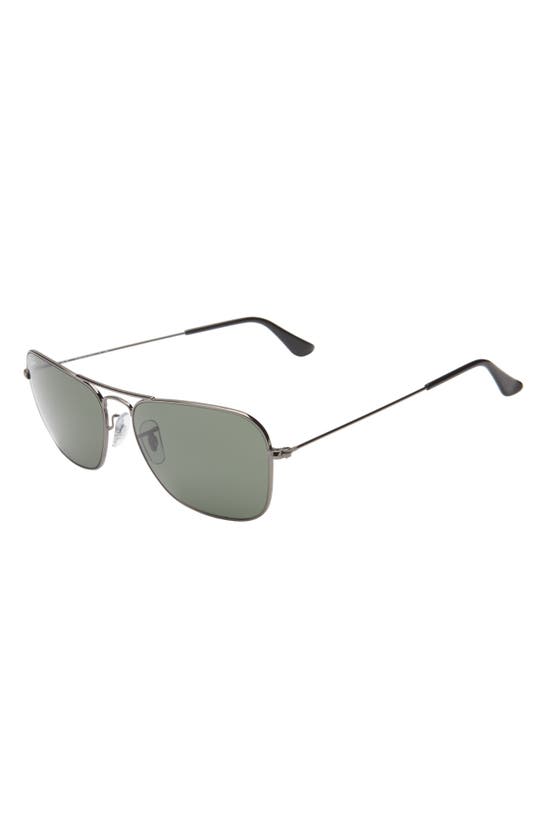 Shop Ray Ban Ray-ban 'caravan' 55mm Sunglasses In Gunmetal/crystal Green