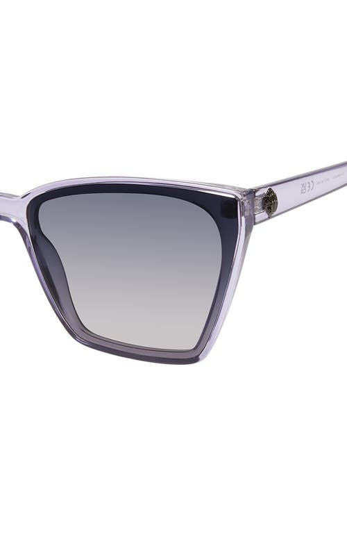 Shop Kurt Geiger London 64mm Cat Eye Sunglasses In Crystal Lilac/smoke Gradient