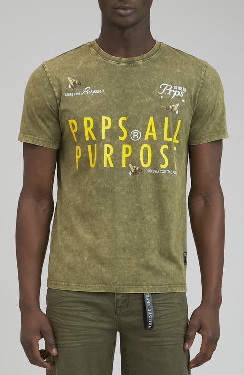 Shop Prps Starved Rock Graphic T-shirt In Army Green