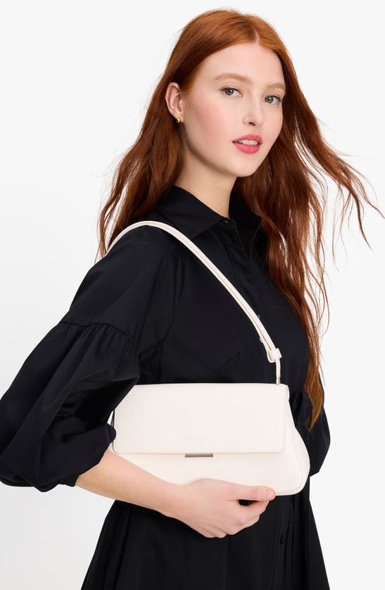 Shop Kate Spade New York Grace Smooth Leather Convertible Shoulder Bag In Cream.